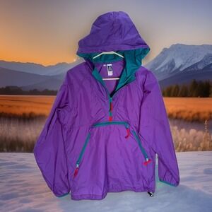 Vintage Sierra Designs Jacket Mens Purple Teal 90's Windbreaker Anorak  1/2 Zip